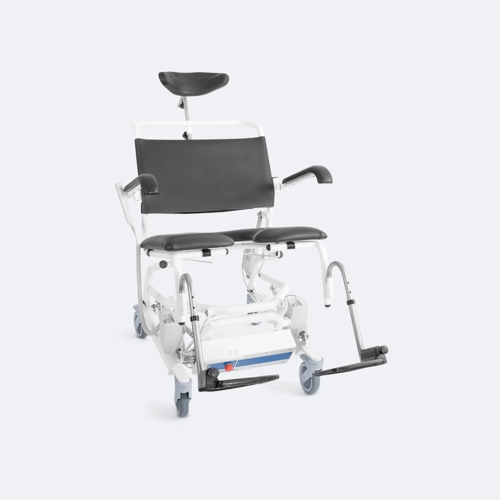 Solid douche-toiletstoel voor zorgvragers met overgewicht