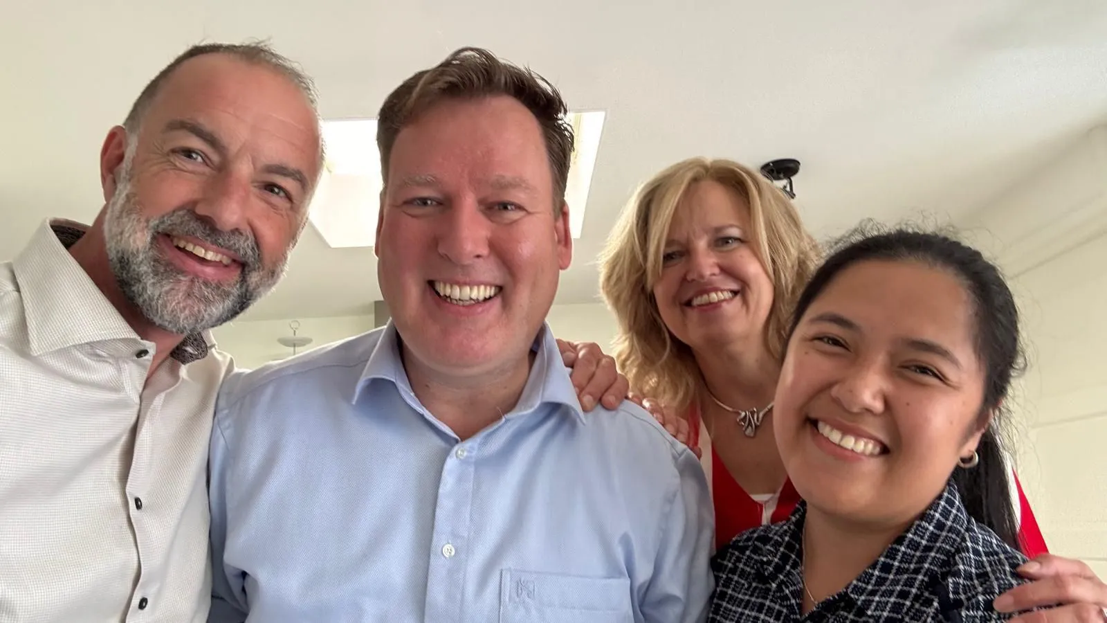 Op de foto zijn Wibo, Guido, Els en de vrouw van Guido