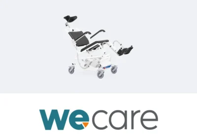 WeCare concepten knop met afbeelding van een douche-toiletstoel