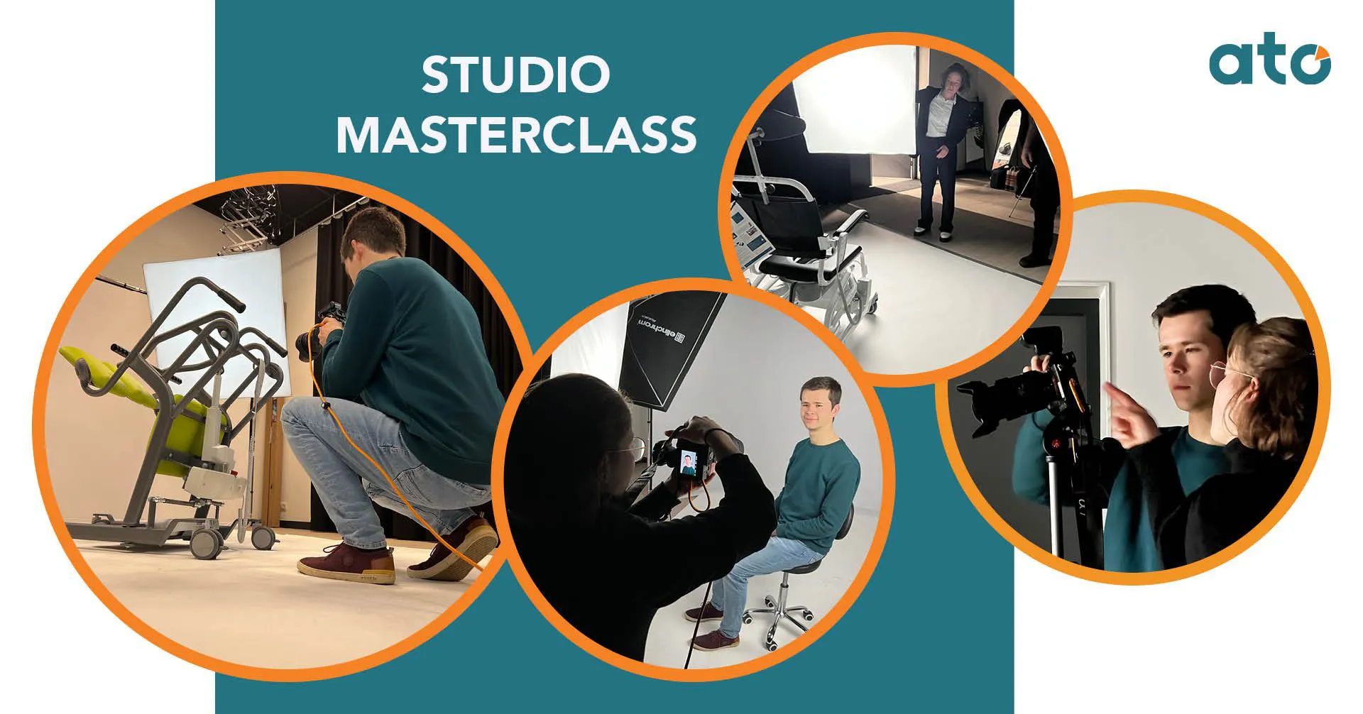 Een collage van 4 foto's waarbij je Sietske Anne en Eduard in actie ziet.