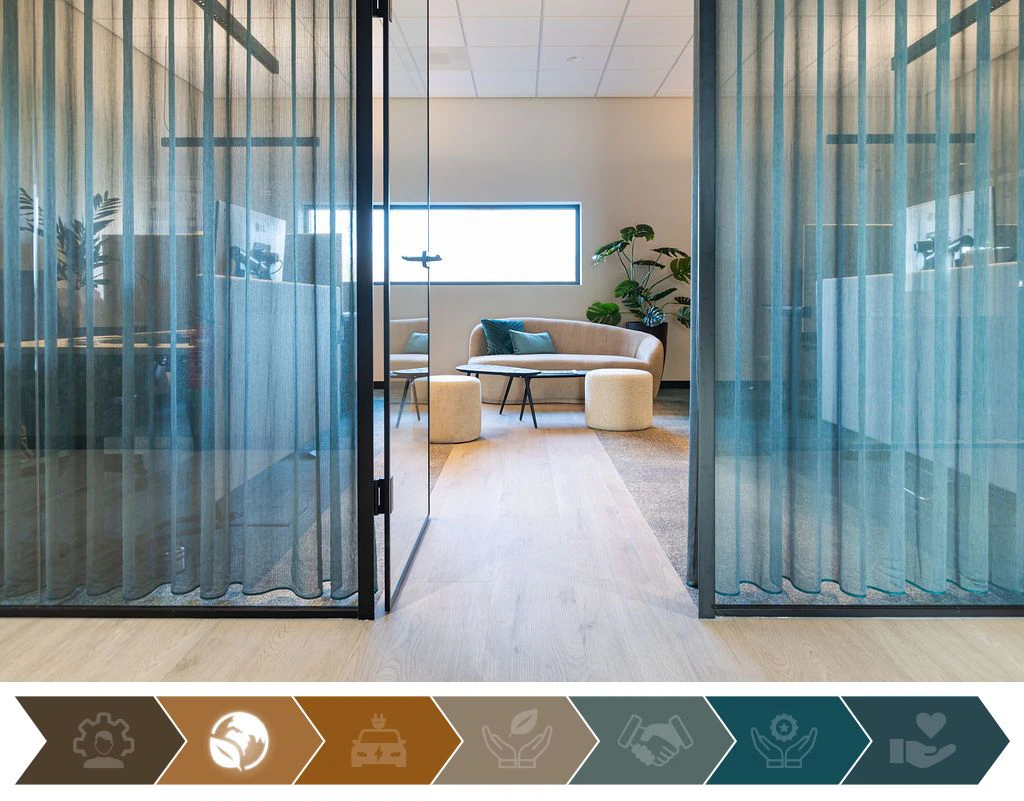 MVO bij ATO - Pijler 2: Duurzame werkomgeving & milieu. Op de foto een kijkje op de Marketing van ATO een prettige werkplek.